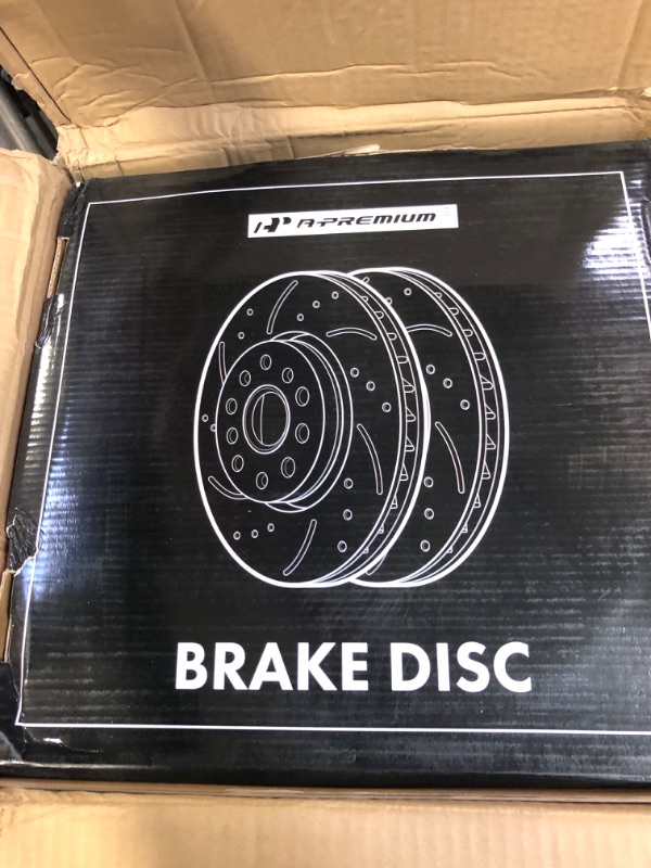 Photo 1 of A-Premium 13.58 inch (345mm) Front Vented Disc Brake Rotors Compatible with Select Audi & Porsche Models - Q5 2013-2017, A5 2016, A6 2014-2018, A6 Quattro, A7 Quattro, S4, S5, Macan, 2-PC Set