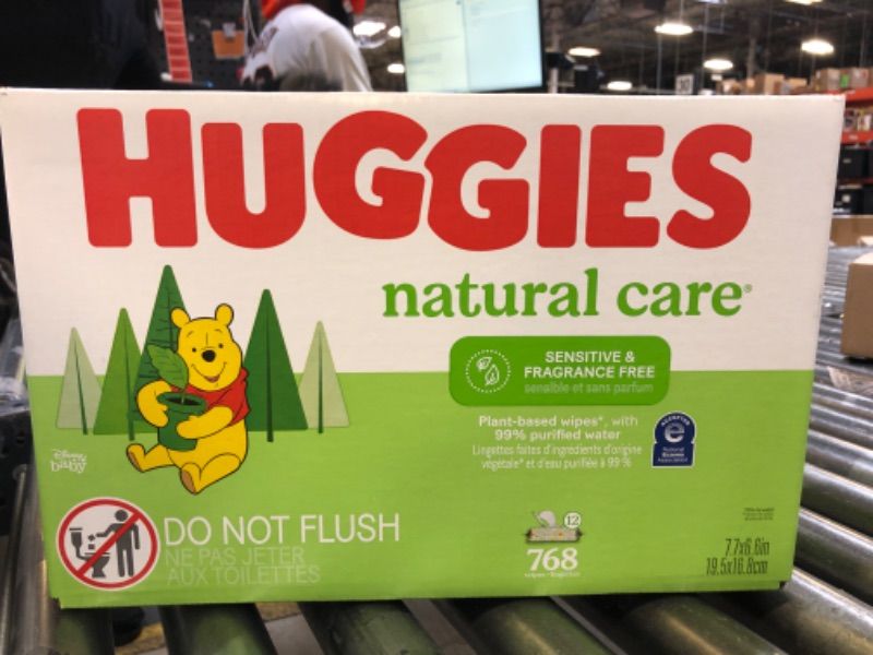 Photo 1 of Huggies Natural Care Sensitive Baby Wipes, Unscented, 12 Flip-Top Packs (768 Wipes Total)