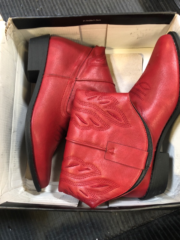 Photo 1 of mysoft Women's Western Cowboy Boots Embroidered Mid-Calf Pointed Toe Cowgirl Boot Size 10