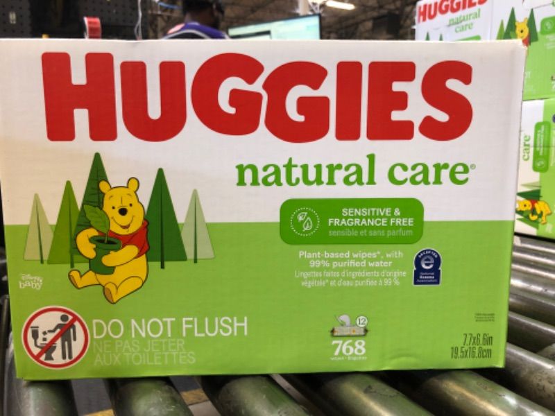 Photo 1 of Huggies Natural Care Sensitive Baby Wipes, Unscented, 12 Flip-Top Packs (768 Wipes Total)