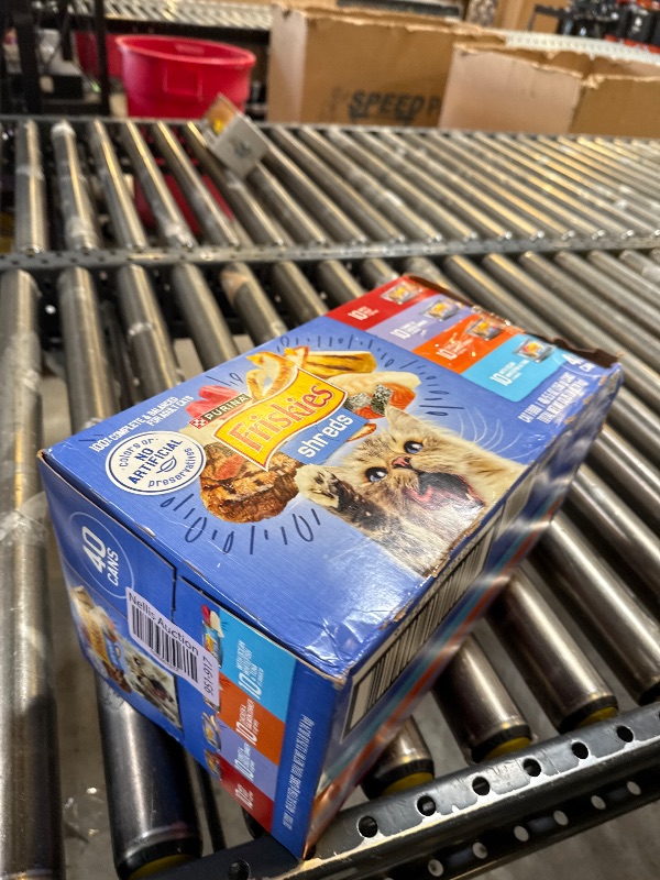Photo 1 of Purina Friskies Wet Cat Food Variety Pack, Shreds With Beef, Turkey and Cheese Dinner, Chicken and Salmon Dinner, and With Ocean Whitefish and Tuna - (Pack of 40) 5.5 oz. Cans