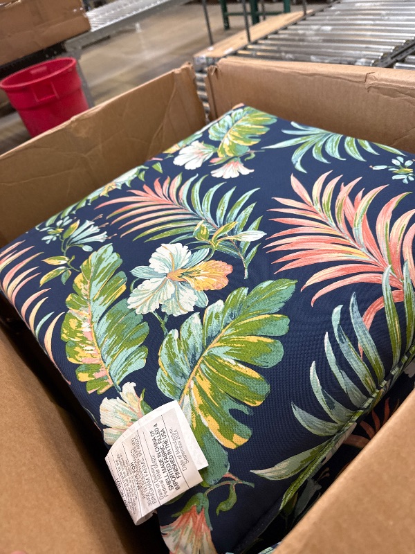 Photo 1 of Arden Outdoor Chaise Cushion, 21 x 72, Rain-Proof, Fade Resistant 72 x 21, Simone Blue Tropical