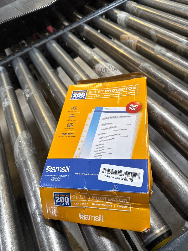 Photo 1 of Samsill Mini Sheet Protectors 200 Pack, 5.5 x 8.5 Inch Page Protectors for Mini 3 Ring Binder, Heavy Duty, Clear Protector Sheets, 7 Hole, Top Loading, Acid Free