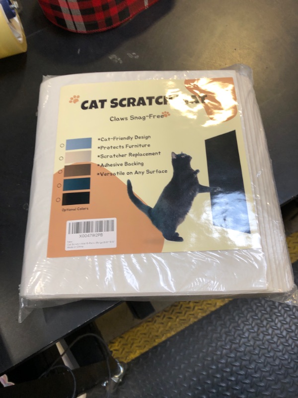 Photo 1 of Cat Scratch Mat (Beige, 8-Pack, 9.8''*18.8''), Furniture Protector from Cats Scratching, Strong Self-Adhesive Backing for Easy and Sturdy Application, Versatile for Cat Trees, Posts, and Beds