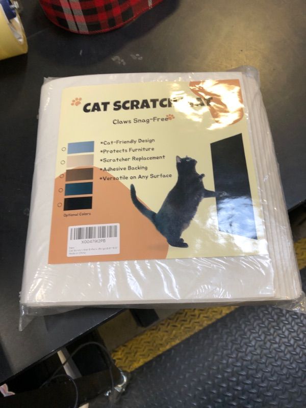 Photo 1 of Cat Scratch Mat (Beige, 8-Pack, 9.8''*18.8''), Furniture Protector from Cats Scratching, Strong Self-Adhesive Backing for Easy and Sturdy Application, Versatile for Cat Trees, Posts, and Beds