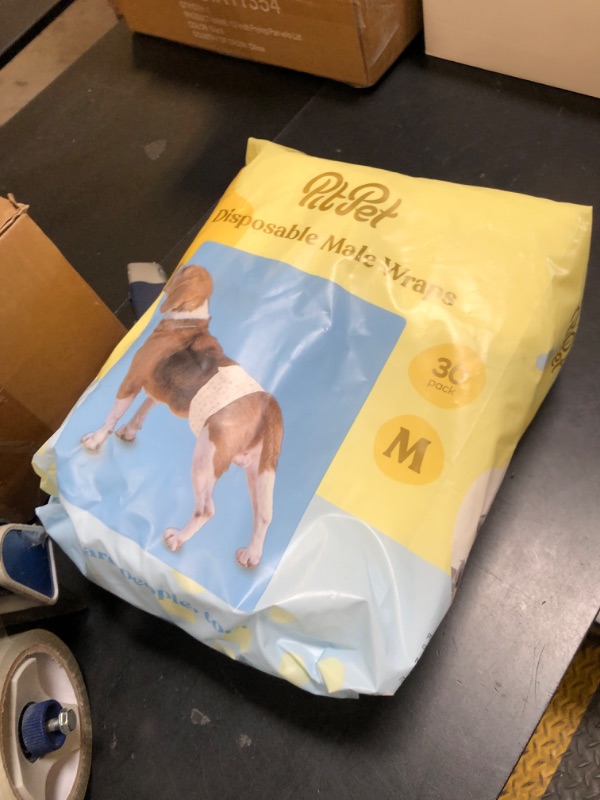 Photo 1 of Comfortable Male Dog Diapers - 30-Pack Super Absorbent Disposable Male Dog Wraps- FlashDry Gel Technology, Wetness Indicator Doggie Diapers- Leakproof Belly Wraps for Incontinence, Excitable Urination
