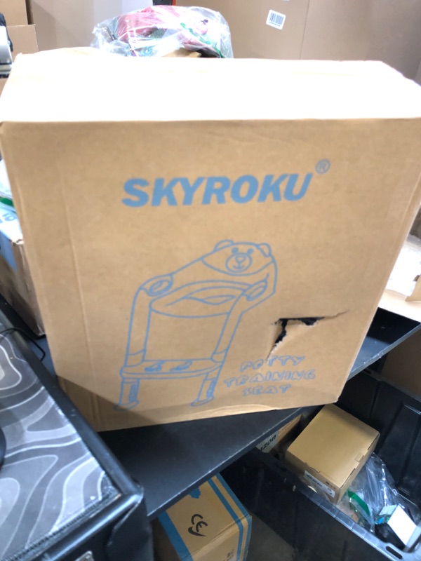 Photo 1 of Potty Training Seat with Step Stool Ladder, SKYROKU Potty Training Toilet for Kids Boys Girls Toddlers - Comfortable Safe Potty Seat with Anti-Slip Pads Ladder Grey