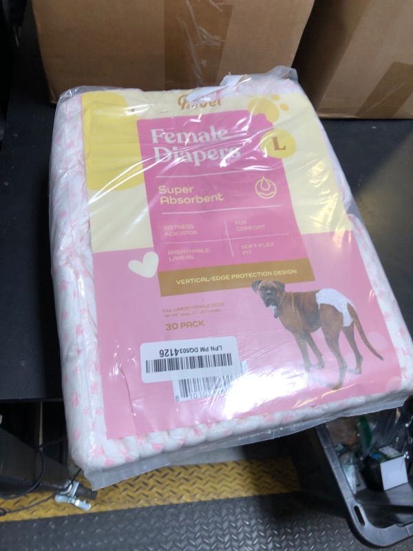 Photo 1 of Comfortable Female Dog Diapers - 24-Pack Super Absorbent Disposable Doggie Diapers - FlashDry Gel Technology & Wetness Indicator - Leakproof Diapers for Dogs in Heat, Excitable Urination, Incontinence