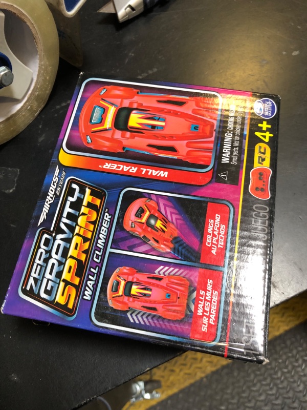 Photo 1 of Air Hogs, Zero Gravity Sprint RC Car Wall Climber, Red USB Micro B Rechargeable Indoor Wall Racer, Over 4-Inches, Kids Toys for Kids Ages 4 and up