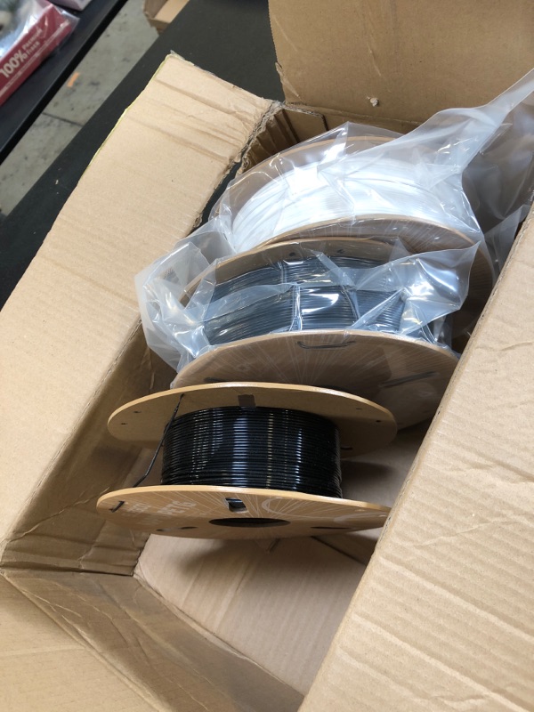 Photo 1 of ELEGOO Rapid PETG Filament 1.75mm Black & White 4KG, High Speed 30-600mm/s 3D Printer Filament Dimensional Accuracy +/- 0.02 mm, 1kg Cardboard Spool(2.2lbs) Fits for Most FDM 3D Printers