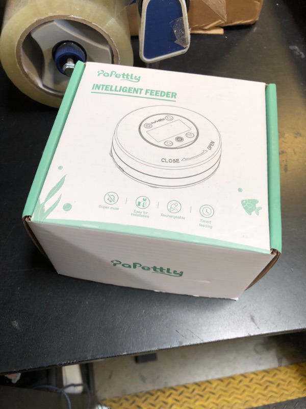 Photo 1 of Papettly Automatic Fish Feeder for Aquarium - Auto Fish Food Dispenser for Turtle Tank with USB Cable, LCD Display, Timer, Fish Feeder for Vacation Weekend Holiday, with Feeder Spoon