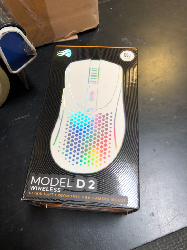 Photo 1 of Glorious Gaming - Model D 2 Wireless Ergonomic Mouse, Superlight 66g, up to 210 hr Battery Life, 26K Optical Sensor, 6 Programmable Buttons, 80 Million Clicks, FPS, MMO, MOBA, Battle Royale (White)