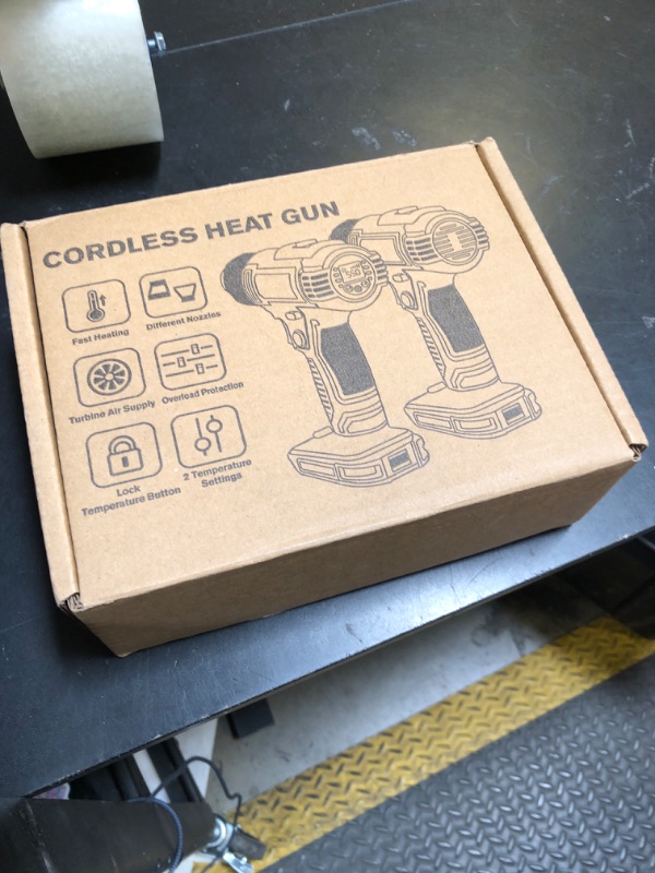 Photo 1 of Cordless Heat Gun for Dewalt 20v Battery, LIVOWALNY 350W Fast Heating Soldering Hot Air Gun 122?-1022? Variable Temperature Control with 5 Nozzles for DIY Crafts, Shrink Tubing (No Battery)