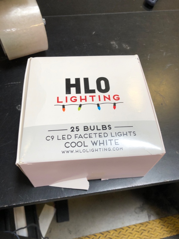 Photo 1 of HLO Lighting Set of 25 Cool White C9 Faceted LED Christmas Light Bulbs for Indoor & Outdoor Use | Durable Replacement Bulbs