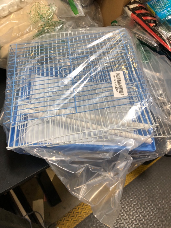 Photo 1 of Prevue Pet Products Flat Top Economy Parakeet and Small Bird Cage with White Wire, Blue Plastic Base with Removable Tray