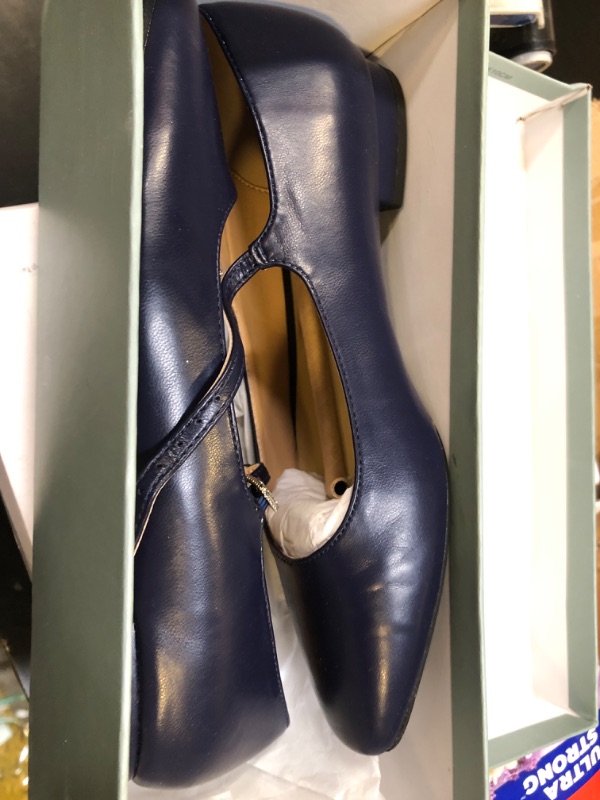 Photo 1 of C. Paravano Women's Mary Jane Flats–Comfortable Leather Ballet Flats with Adjustable Strap | Dressy Work Flats for Business, Party, Church | Slip-On Ladies Shoes for Walking,Travel(Size 7.5,c-Navy)