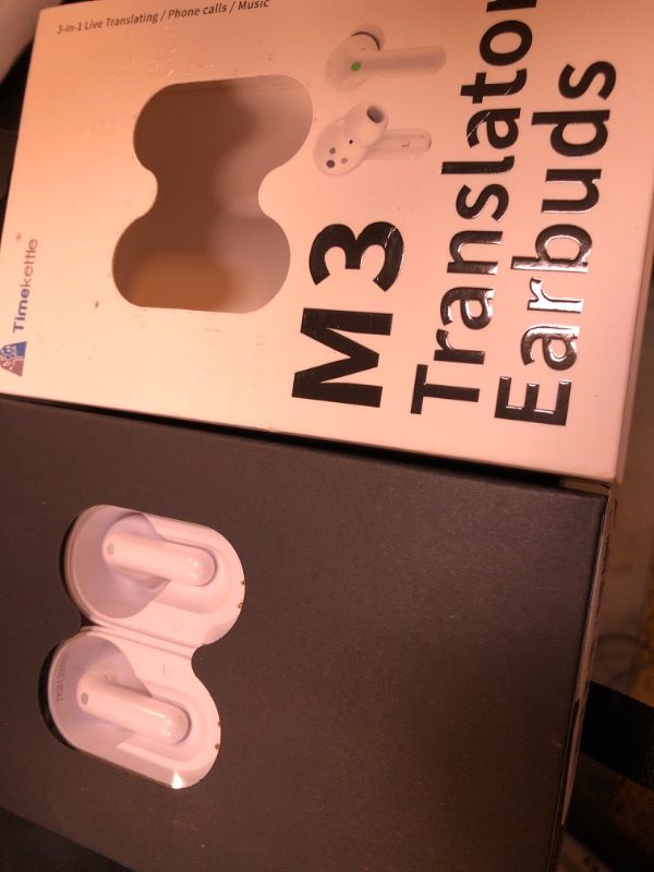 Photo 1 of Timekettle M3 Language Translator Earbuds, Two-Way Translator Device with APP for 40 Languages Online, Voice Translator for Exploring Expat Life Freely, Compatible with iOS, Android (Online Version)