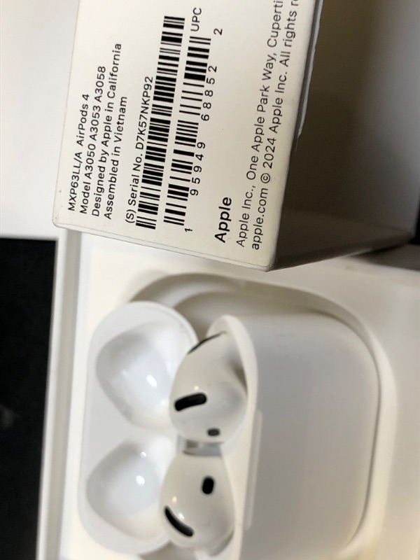 Photo 1 of Apple AirPods 4 Wireless Earbuds, Bluetooth Headphones, Personalized Spatial Audio, Sweat and Water Resistant, USB-C Charging Case, H2 Chip, Up to 30 Hours of Battery Life, Effortless Setup for iPhone