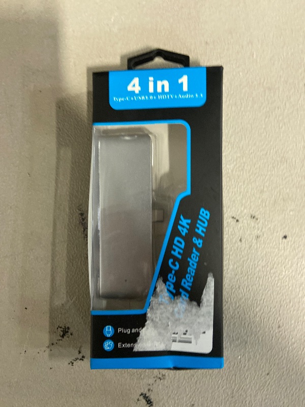 Photo 1 of 4 in 1 Type C Hub Docking Station, Aluminium Alloy Material, Supports 4K HD Multimedia Interface, 18W USB C Charging, Audio 3.5mm, USB 3.0, and Additional USB C Adapter