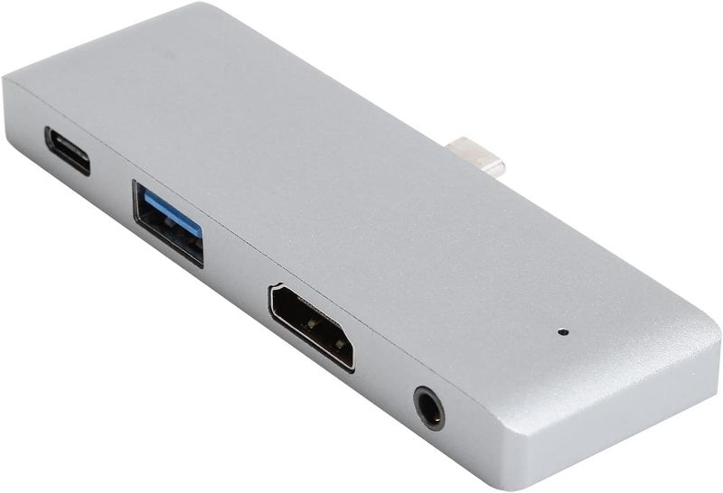 Photo 1 of 4 in 1 Type C Hub Docking Station, Aluminium Alloy Material, Supports 4K HD Multimedia Interface, 18W USB C Charging, Audio 3.5mm, USB 3.0, and Additional USB C Adapter