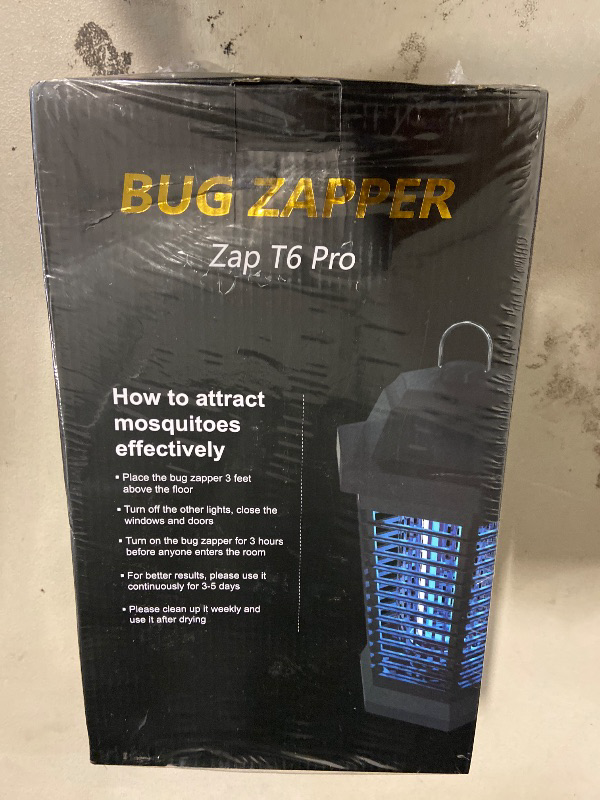 Photo 1 of Bug Zapper Outdoor, Mosquito Zapper, Electric Fly Zapper, Mosquito Killer, Fly Traps, 3 Prong Plug, Flying Insects Zapper Indoor Outdoor 90-130V, 4200V, ABS Plastic Outer (Black)
