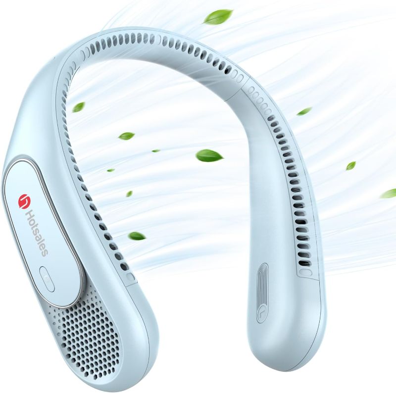 Photo 1 of Neck Fan, Hands Free Bladeless Neck Fans Portable Rechargeable, 6000 mAh Battery Operated Wearable Personal Fan, Cooling Neck Fan, 3 Speeds, USB Fan Gifts for Men, Women, Travel, Outdoor