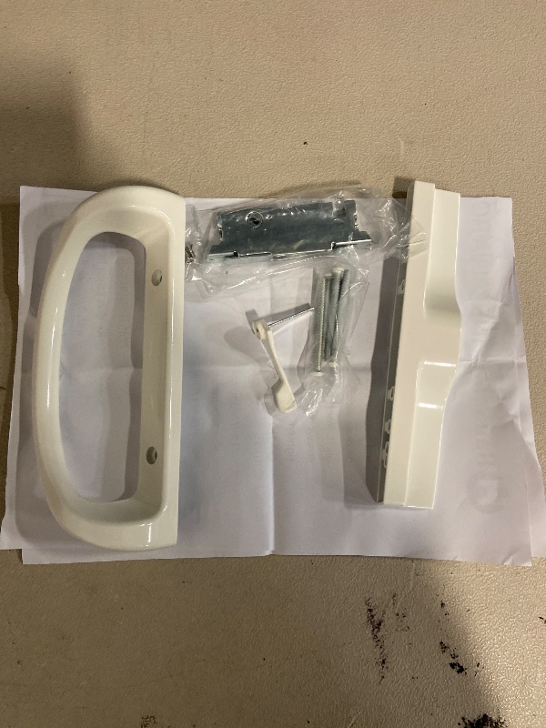 Photo 1 of Sliding Patio Door Handle Set with Key Cylinder and Mortise Lock, Full Replacement Handle Lock Set Fits Door Thickness from 1-1/2" to 1-3/4", 3-15/16” Screw Hole Spacing, Reversible Design(Non-Handed)