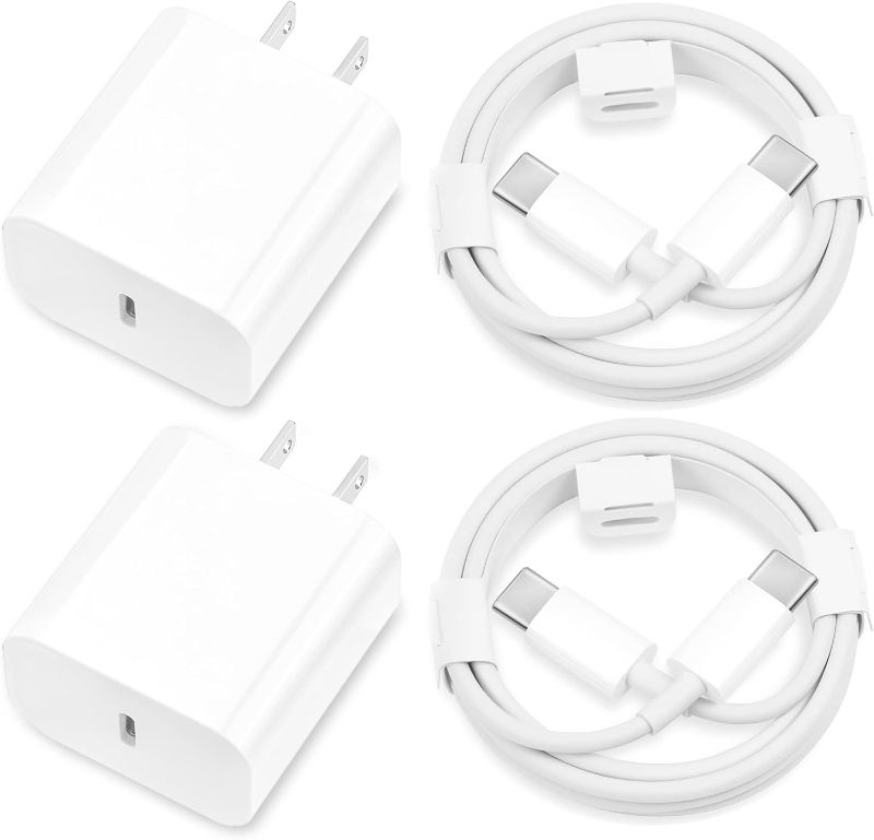 Photo 1 of iPhone 16 15 Charger Fast Charging,[MFi Certified] 2Pack 20W Type C Fast Charger Block with 6FT USB C to USB C Cable Compatible for iPhone 16/15/Pro Max/Pro/Plus