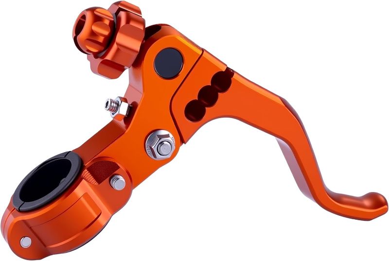 Photo 1 of PRO CAKEN 7/8‘’ 22mm Universal Motorcycle CNC Short Stunt Clutch Lever Aluminum Alloy Clutch Handlebar Compatible with Most Motorcycles Dirt Bike-Orange