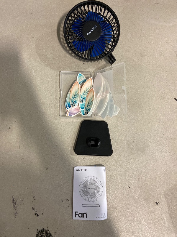 Photo 1 of 2 Item Bundle | Gaiatop USB Desk Fan, Small But Powerful, Personal Portable Quiet 3 Speeds, Adjustable Mini Table Desktop fan for Cooling Home Office Car Summer Travel Gifts Blue +  54Pcs Edible Surfboard Cupcake Toppers Wafer Paper Surfboard Mini Accents