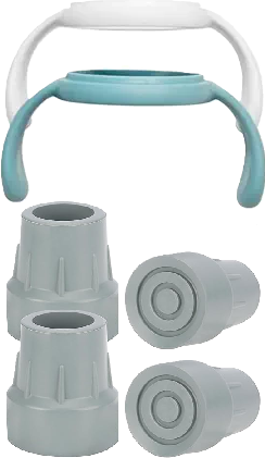 Photo 1 of 2 Pack Bundle | Pack of 2, Bottle Handles Grips Compatible with Pigeon Nursing Bottles + 1" Rubber Tips for Cane (4 X 25mm)