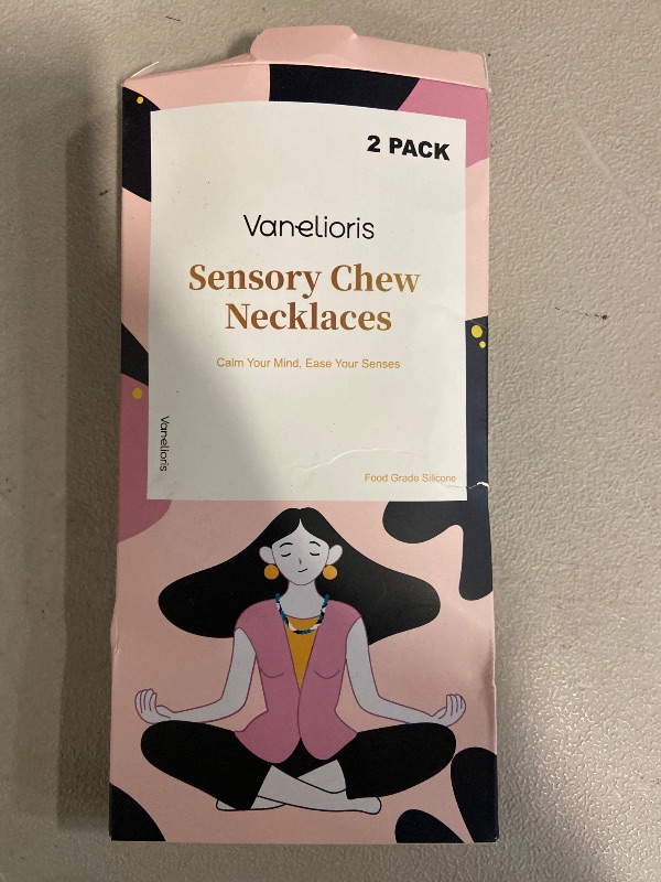 Photo 1 of Chew Necklaces for Sensory Kids and Adults, Chewy Necklace Sensory Toys for Nail Biting, Teething Necklace for Baby, Toddler, and Mom, Fidget Oral Chew Toys for Boys and Girls