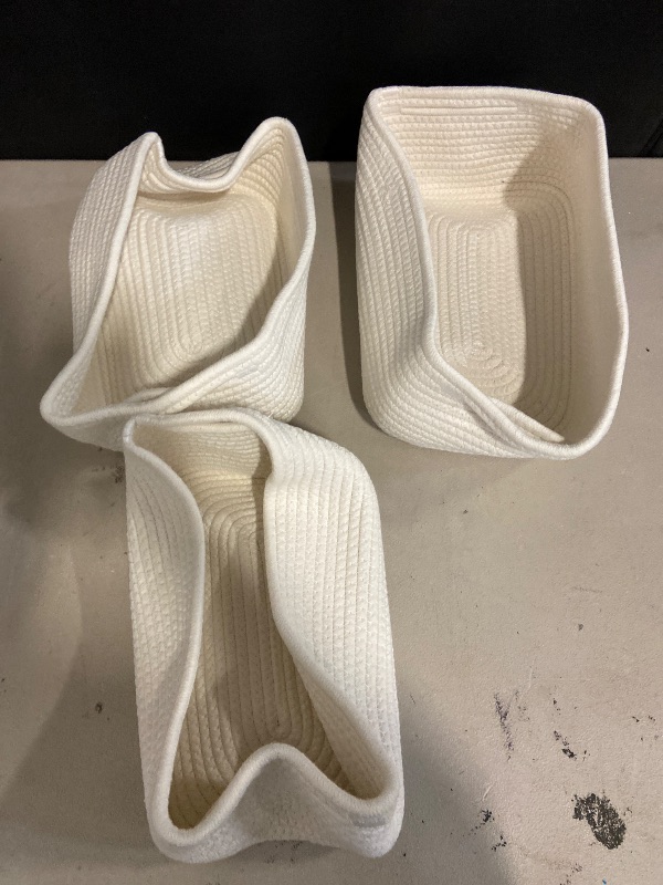 Photo 1 of NaturalCozy 11.8"x8"x4.5” Storage Baskets for Shelves 3 Pack | Cotton Rope Woven Small Baskets for Organizing | Small Storage Bins for Nursery, Bathroom, Closet, Cube Shelf, Decorative, Gift Basket