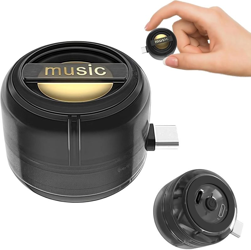Photo 1 of Mini Portable 5X Amplifier Speaker - Plug & Play for Music and Calls, Compatible with Smartphone, Tablet, and Notebook (Black, Type-C Interface)