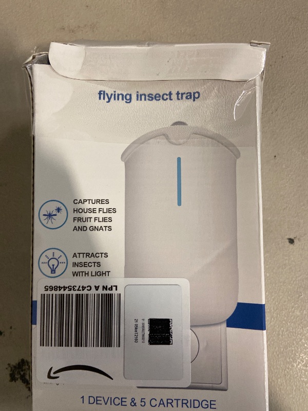 Photo 1 of Flying Insect Trap, Attracts and Traps Flying Insects Fruit Flies Mosquitoes, Compatible with ZEVOM364A Refill(1 Plug-in Base + 5 Cartridges)