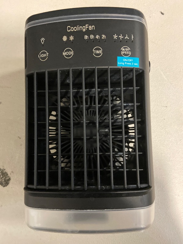 Photo 1 of Portable Air Conditioners, Small Air Conditioner Portable, Personal Air Conditioner for Bedroom, Mini Evaporative Air Cooler 4 Speeds Misting Fan with 2-8H Timer for Room Office Desk, Black