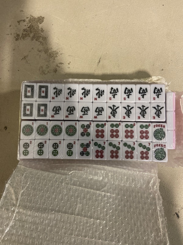 Photo 1 of American Mahjong Tile Set with 166 Pink Back Tiles (1.2”, Tiles Only), Mahjong Game Set