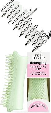 Photo 1 of 2 Item Bundle | Pet Teezer by Tangle Teezer Puppy Essential Dog Brush, with Extra Soft Teeth for Gentle Grooming on Wet or Dry Fur, Mint + 12 Pcs Mini Bobby Pins, Vintage Hair Pins in Black