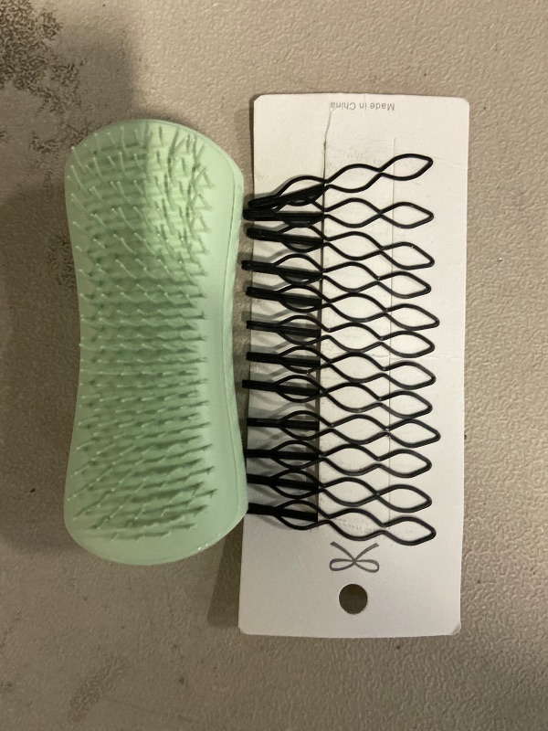 Photo 1 of 2 Item Bundle | Pet Teezer by Tangle Teezer Puppy Essential Dog Brush, with Extra Soft Teeth for Gentle Grooming on Wet or Dry Fur, Mint + 12 Pcs Mini Bobby Pins, Vintage Hair Pins in Black