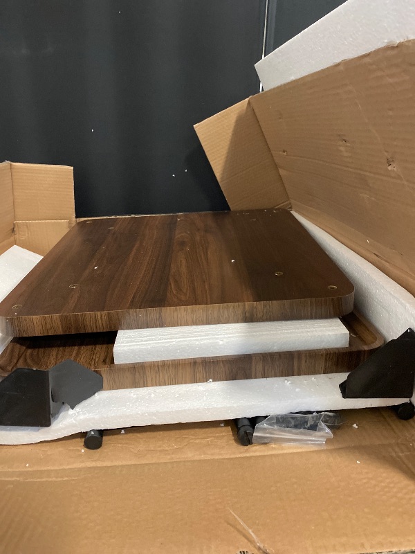Photo 1 of Square Side Tables Living Room, 2-Tier Couch Wood end Table, 20 inch Walnut end Tables for Bedroom, Bed Side Table with Metal Frames (Walnut)