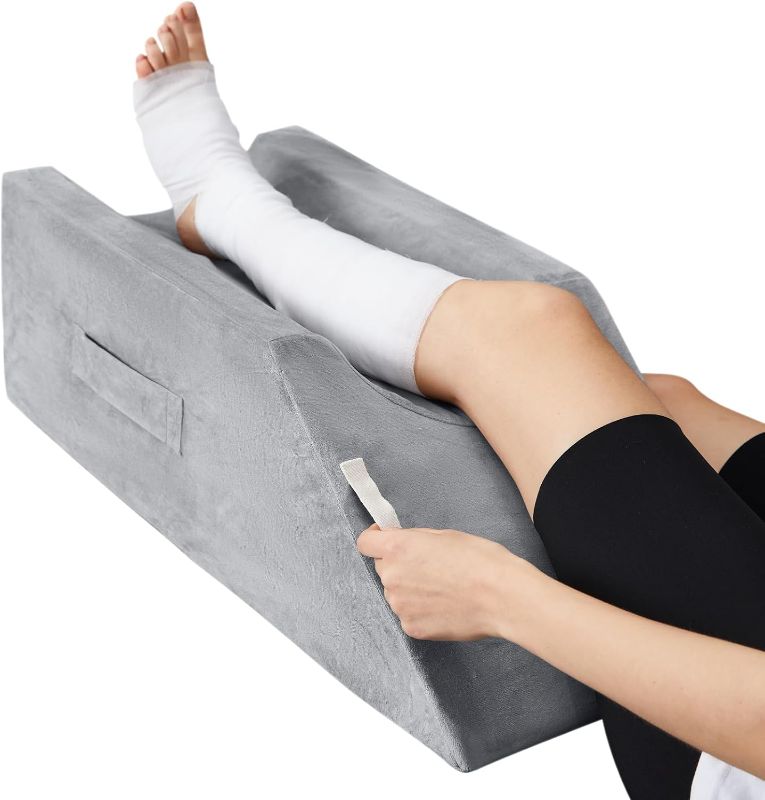 Photo 1 of Leg Elevation Pillow,Leg Wedge Pillows for After Surgery,Injury and Rest,Memory Foam Elevating Pillow for Legs Sweeling and Sleeping Blood Circulation,Legs Pain Relief Recovery