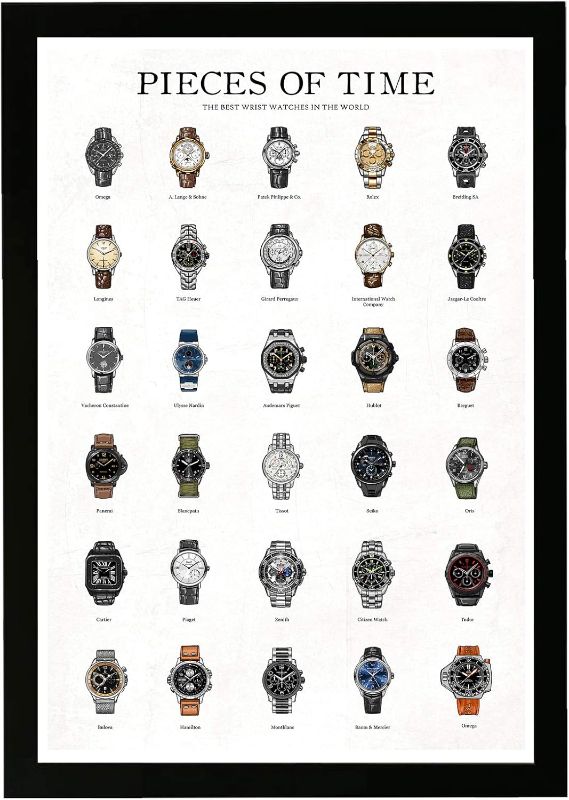 Photo 1 of Studio Fashion and Glam Wall Art Prints 'Piece of Time' Home Décor, 13" x 19", Black Frame