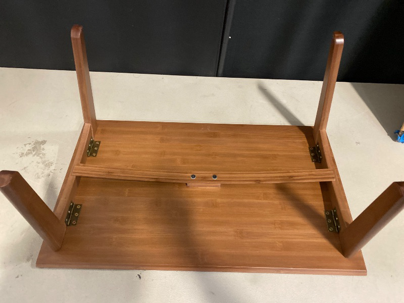Photo 1 of Japanese Floor Table No Assembly Required Bamboo Folding Walnut Coffee Table Bedroom 23.6x15.7x9.8in Furniture Low Tea Table for Sitting on The Floor Walnut Small