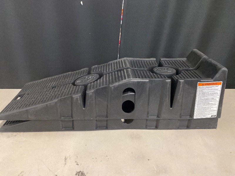 Photo 1 of FloTool 11909ABMI RhinoRamp Vehicle Ramp Pair - Ideal for Stress-Free Home Garage Maintenance - Reduces Slippage - Works with Low Clearance Vehicles - 12,000lb GVW Capacity - Extra-Wide Design