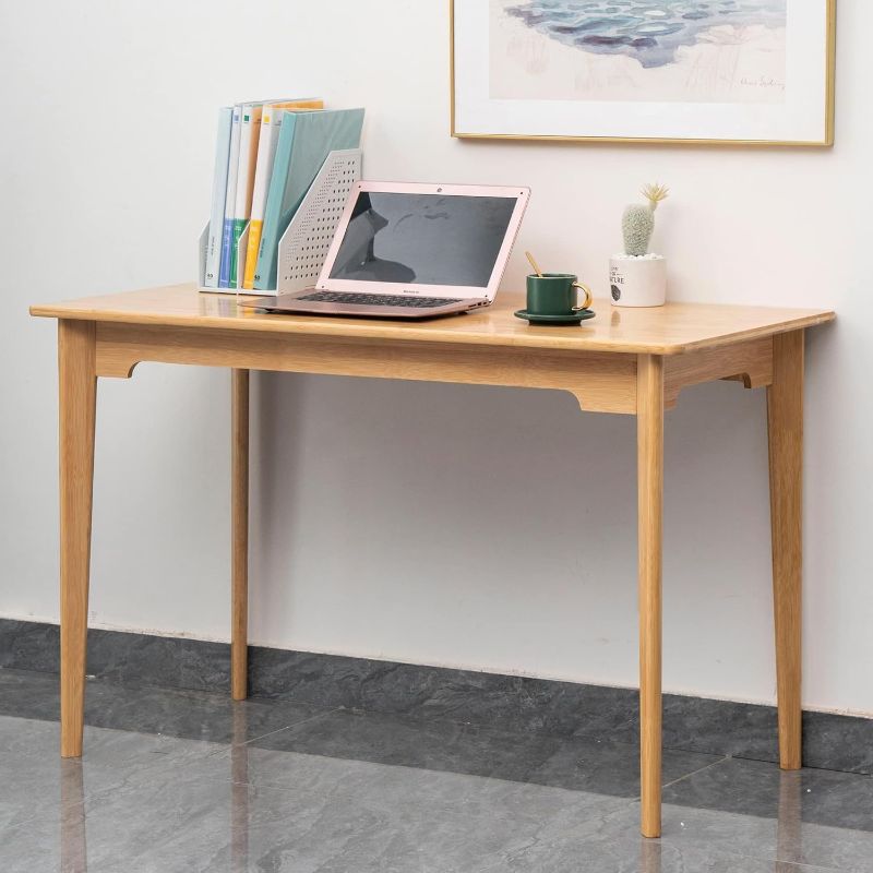 Photo 1 of Maydear 47" Bamboo Writing Desk Multipurpose Table, Modern Simple Computer Desk Dining Table for Bedroom, Living Room, Home and Office, Kitchen