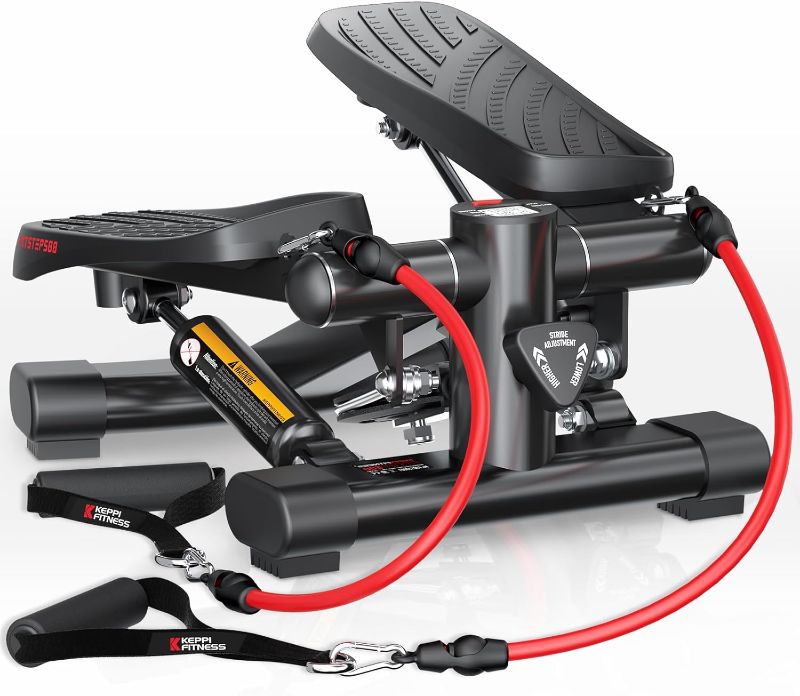 Photo 1 of KeppiFitness Steppers for Exercise at Home, Stair Stepper for Home Gym with 350LB/400LB Capacity, Mini Stepper with Resistance Bands for Cardio Full Body Workout