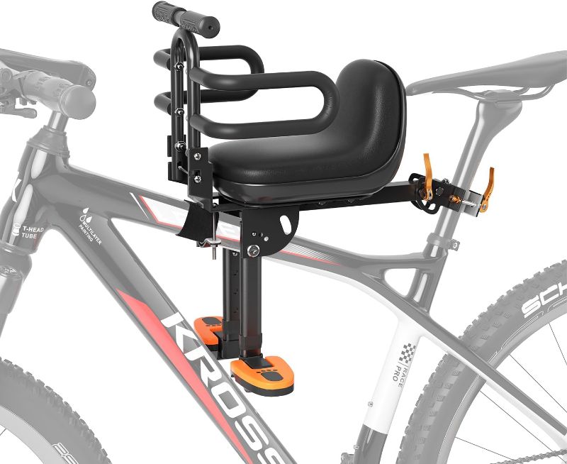 Photo 1 of Child Bike Seat, Kids Bike Seat with Guardrail, High Seat Cushion Backrest Mountain Bike Child Bike Seat, Bicycle Child Safety Seat for Children from 1 to 3 Years Old