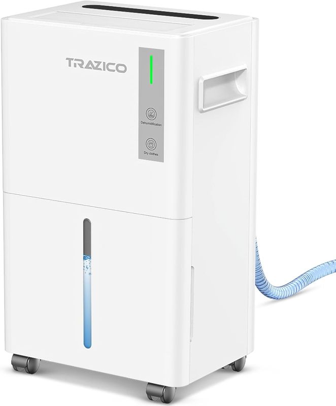 Photo 1 of 1500 Sq.ft Dehumidifier for Basement, Trazico 21 Pint Dehumidifiers for Home Large Room with Drain Hose, Smart Humidity Control, 3 Modes, 24H Timer, Auto Defrost, Ideal for Bedrooms, Bathroom, White