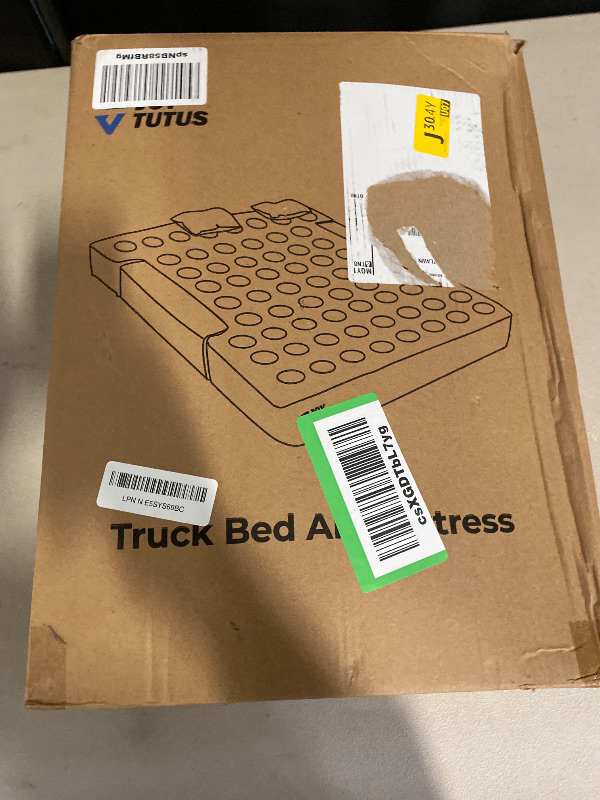 Photo 1 of JOYTUTUS Truck Bed Mattress for 5.5-5.8Ft, Full Size Inflatable Mattress Pickup Short Beds for Outdoor Camping, with Carry Bag & Cup Holder & Cavity Design, Camel&Black