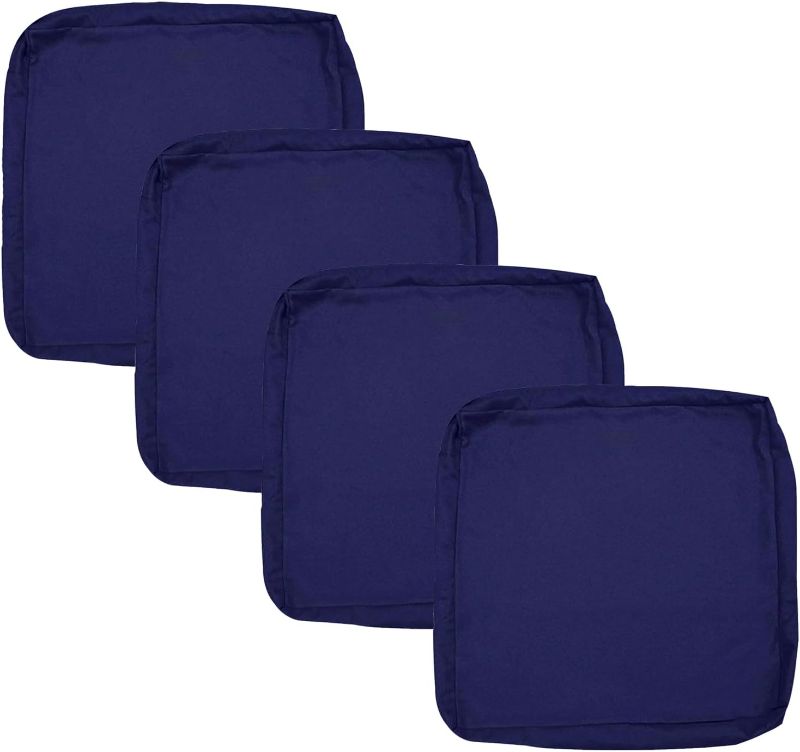 Photo 1 of Outdoor Patio Cushion Covers Replacement 24x24x4 inch 4Pack Patio Furniture Cushion Seat Cover Waterproof Washable Sofa Couch Chair Slipcover Furniture Protector for Indoor Outdoor, Blue